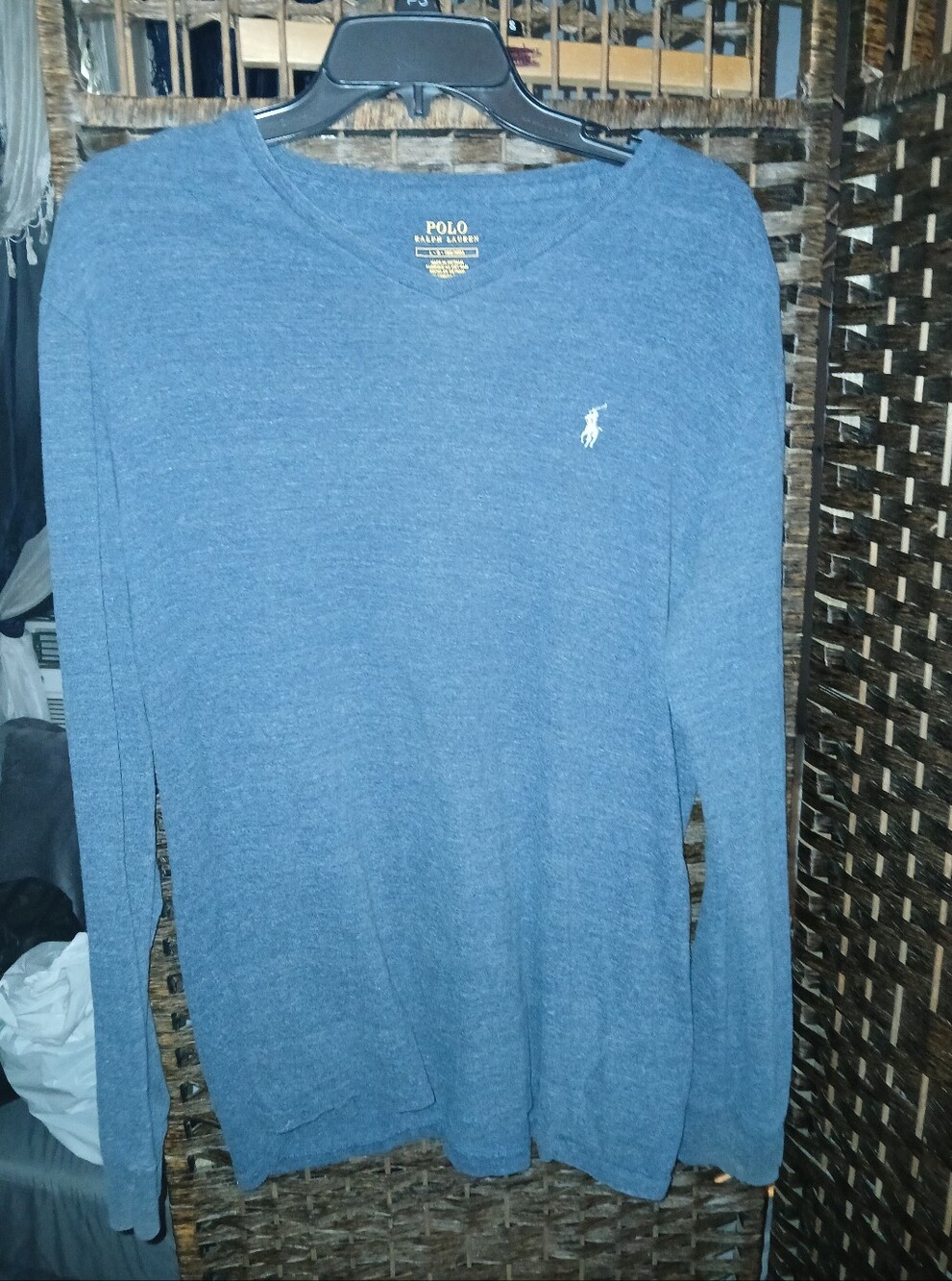 Polo by Ralph Lauren Blue Long Sleeve V-Neck Shirt